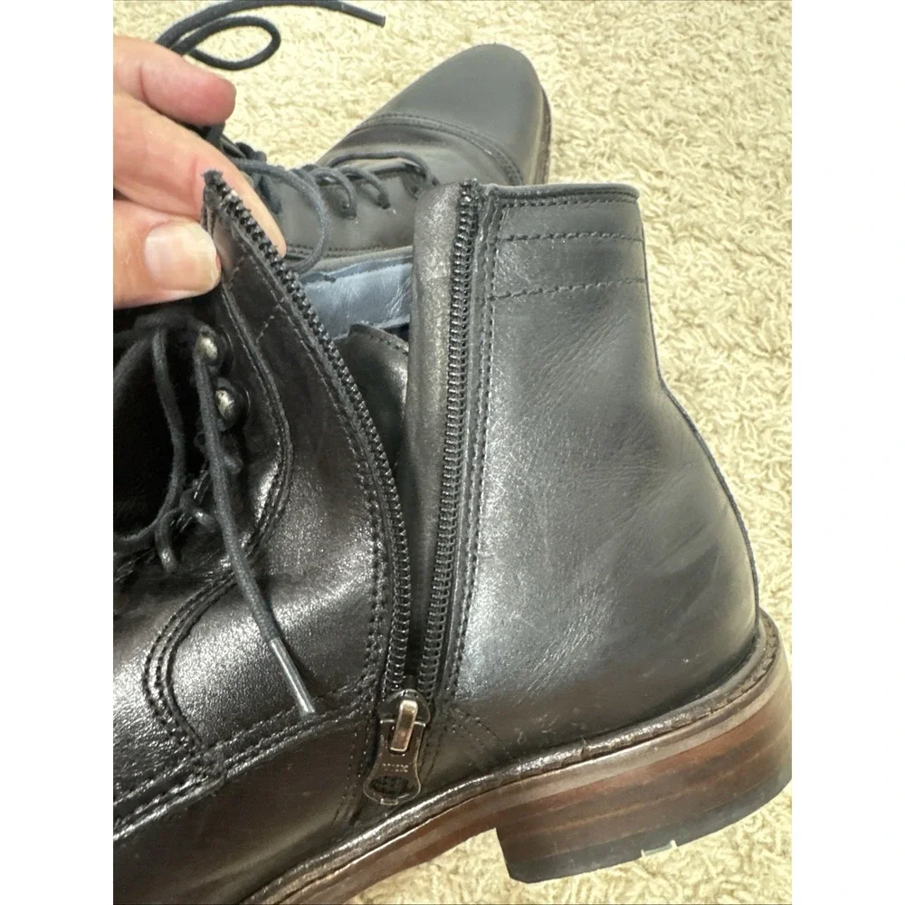 Johnston & Murphy XC Flex Sheepskin Leather Side Zip Lace Up Ankle Boots Mens 10